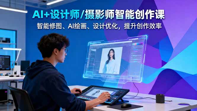 AI+设计师/摄影师智能创作课：智能修图、AI绘画、设计优化，提升创作效率-旺仔资源库