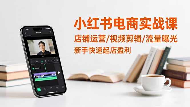 小红书电商实战课:店铺运营/视频剪辑/流量曝光,新手快速起店盈利-旺仔资源库