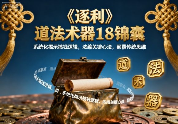 《逐利》道法术器18锦囊，系统化揭示搞钱逻辑，浓缩关键心法，颠覆传统思维-旺仔资源库