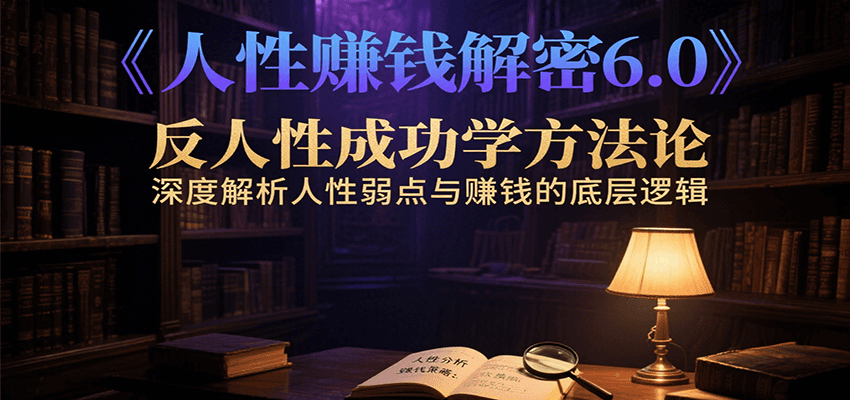 人性赚钱解密6.0，反人性成功学方法论，深度解析人性弱点与赚钱的底层逻辑-旺仔资源库