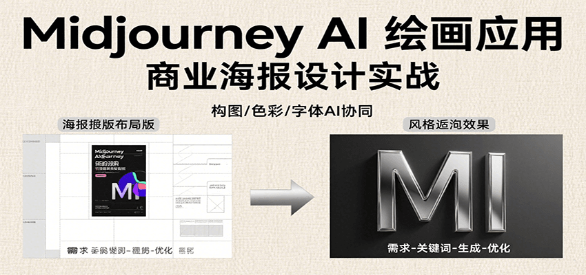 Midjourney AI绘画应用，关键词指令解析、漫画头像制作、海报设计、3D人物生成等-旺仔资源库