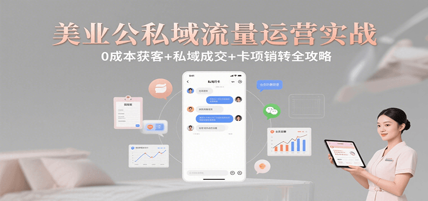 美业公私域流量运营实战：0成本获客+私域成交+卡项销转全攻略-旺仔资源库