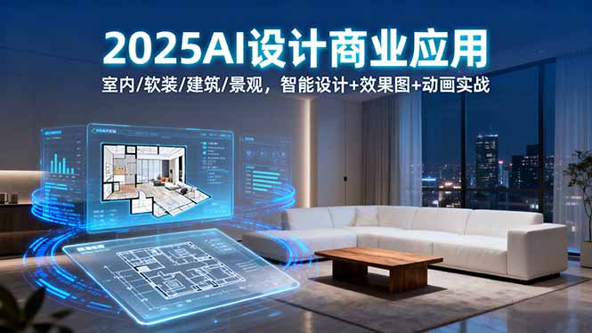 2025AI设计商业应用：室内/软装/建筑/景观，智能设计+效果图+动画实战-旺仔资源库