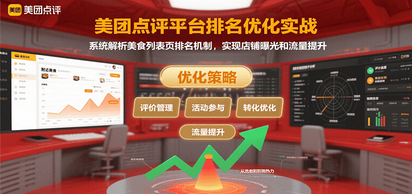 美团点评平台排名优化实战，系统解析美食列表页排名机制，实现店铺曝光和流量提升-旺仔资源库