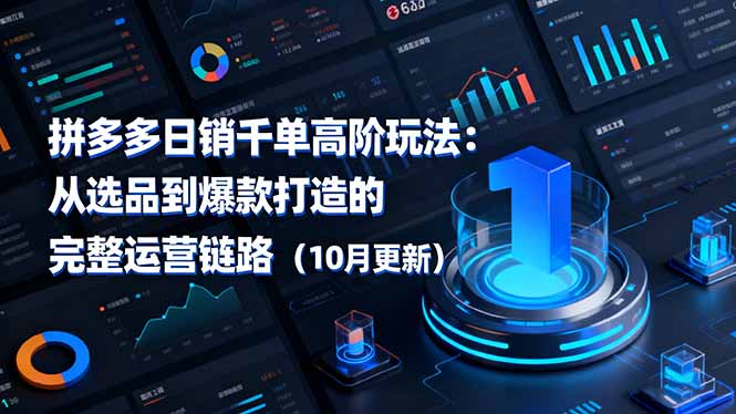 拼多多日销千单高阶玩法：从选品到爆款打造的完整运营链路(10月更新-旺仔资源库