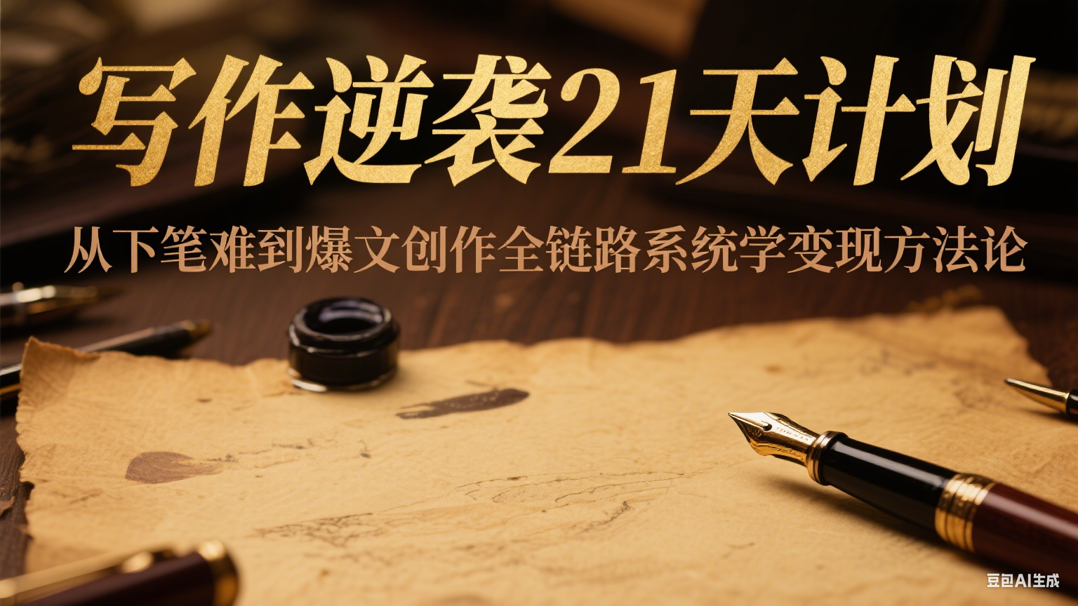写作逆袭21天计划：从下笔难到爆文创作全链路系统学变现方法论-旺仔资源库