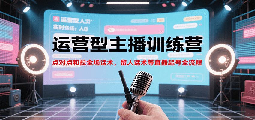 运营型主播训练营，点对点和拉全场话术，留人话术等直播起号全流程(更新8月)-旺仔资源库