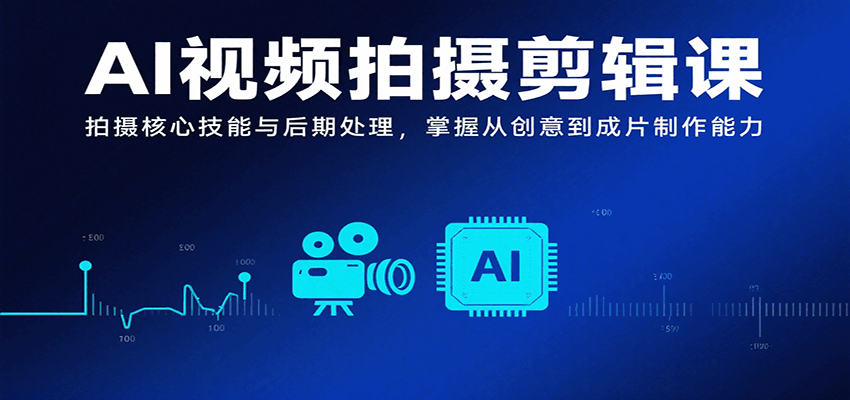 AI视频拍摄剪辑课，拍摄核心技能与后期处理，掌握从创意到成片制作能力-旺仔资源库