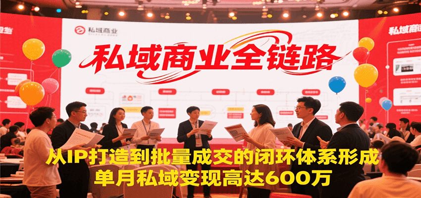 私域商业全链路，从IP打造到批量成交的闭环体系形成，单月私域变现600万-旺仔资源库
