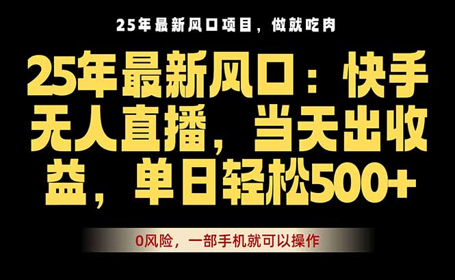 25年最新无人直播玩法，当天秒出单，一部手机就可操作-旺仔资源库