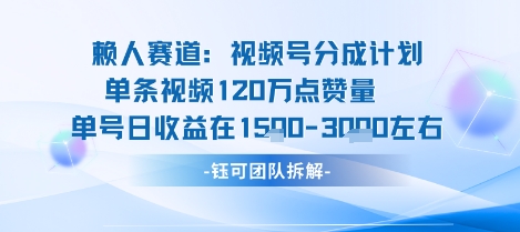 视频号分成计划新赛道玩法，单条收益突破了120W，综合收益在3k上下-旺仔资源库