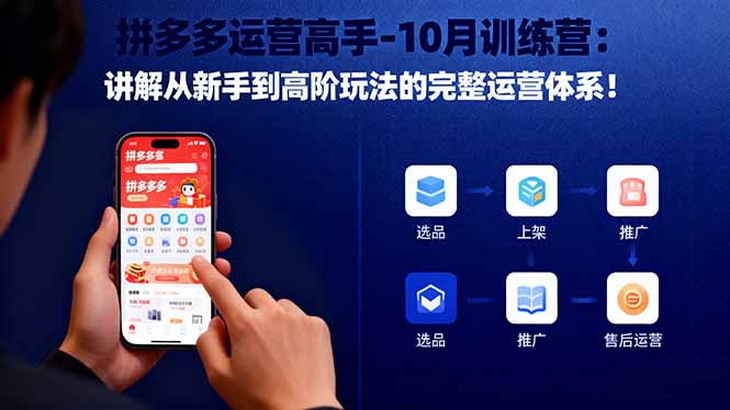 拼多多运营高手-10月训练营：讲解从新手到高阶玩法的完整运营体系！-旺仔资源库