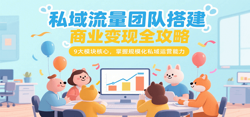 私域流量团队搭建商业变现全攻略，9大模块核心，掌握规模化私域运营能力-旺仔资源库