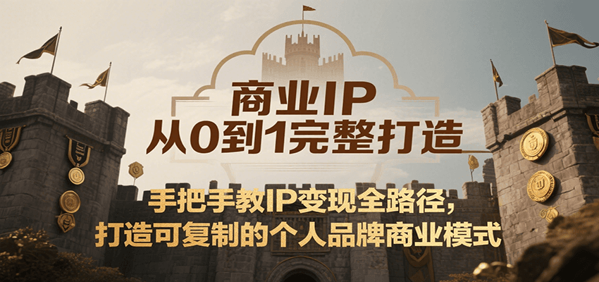商业IP从0到1完整打造，手把手教IP变现全路径，打造可复制的个人品牌商业模式-旺仔资源库