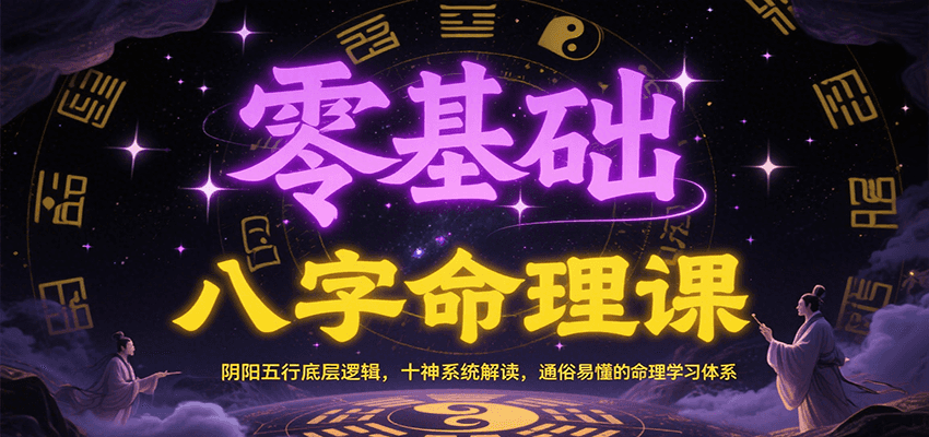 零基础八字命理课：阴阳五行底层逻辑，十神系统解读，通俗易懂的命理学习体系-旺仔资源库