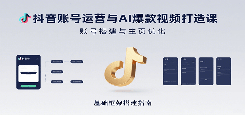 抖音账号运营与AI爆款视频打造课：含账号搭建、运营及多种AI特效视频制作方法-旺仔资源库