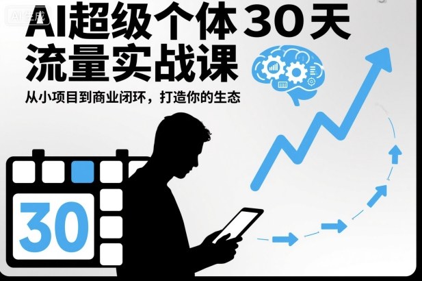 AI超级个体30天流量实战课,从小项目到商业闭环,打造你的生态-旺仔资源库