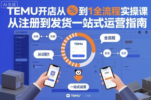TEMU开店从0到1全流程实操课，从注册到发货一站式运营指南-旺仔资源库