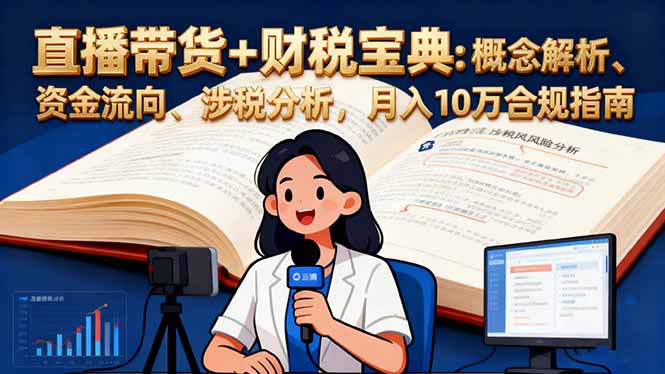 直播带货+财税宝典：概念解析、资金流向、涉税分析，月入10万合规指南-旺仔资源库
