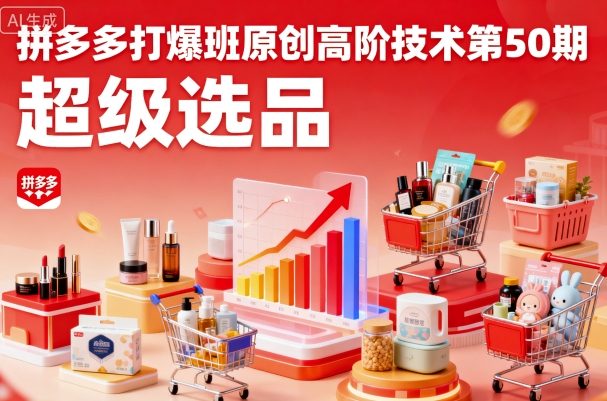 拼多多打爆班原创高阶技术第50期，超级选品-旺仔资源库