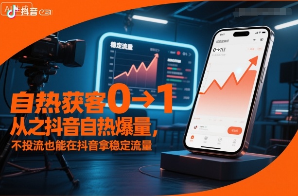 自热获客从0到1之抖音自热爆量，不投流也能在抖音拿稳定流量-旺仔资源库