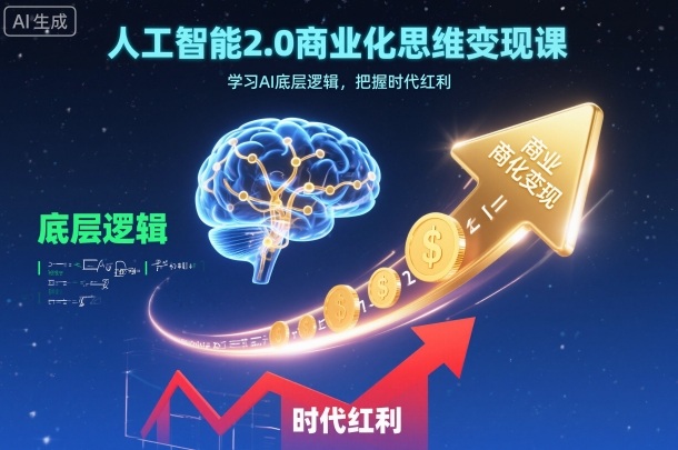 人工智能2.0商业化思维变现课，学习AI底层逻辑，把握时代红利-旺仔资源库