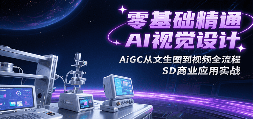 零基础精通AI视觉设计，AiGC从文生图到视频全流程，SD商业应用实战-旺仔资源库
