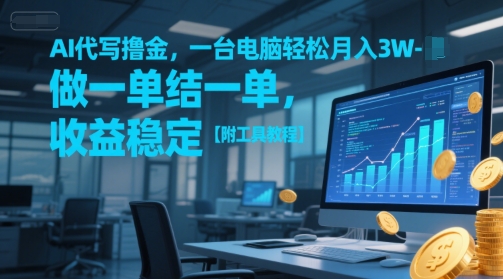 AI代写撸金，一台电脑轻松月入1-3W，做一单结一单，收益稳定【附工具教程】-旺仔资源库