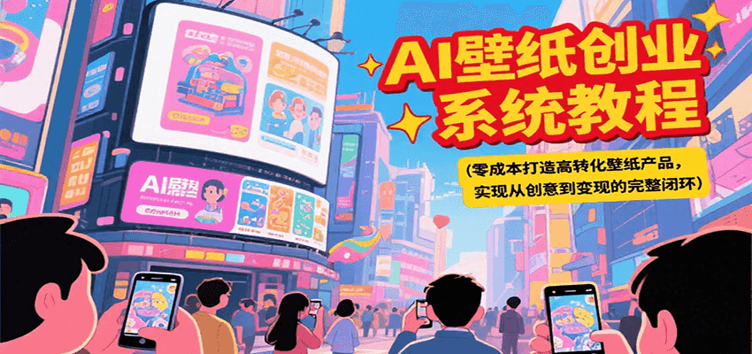AI壁纸创业系统教程，零成本打造高转化壁纸产品，实现从创意到变现的完整闭环-旺仔资源库
