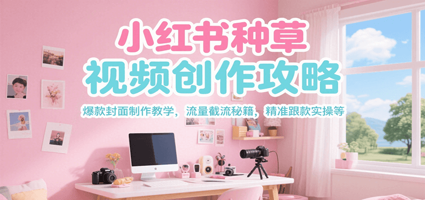 小红书种草视频创作攻略，爆款封面制作教学 ，流量截流秘籍 ，精准跟款实操等-旺仔资源库