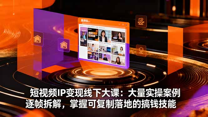 短视频IP变现线下大课：大量实操案例逐帧拆解，掌握可复制落地的搞钱技能-旺仔资源库