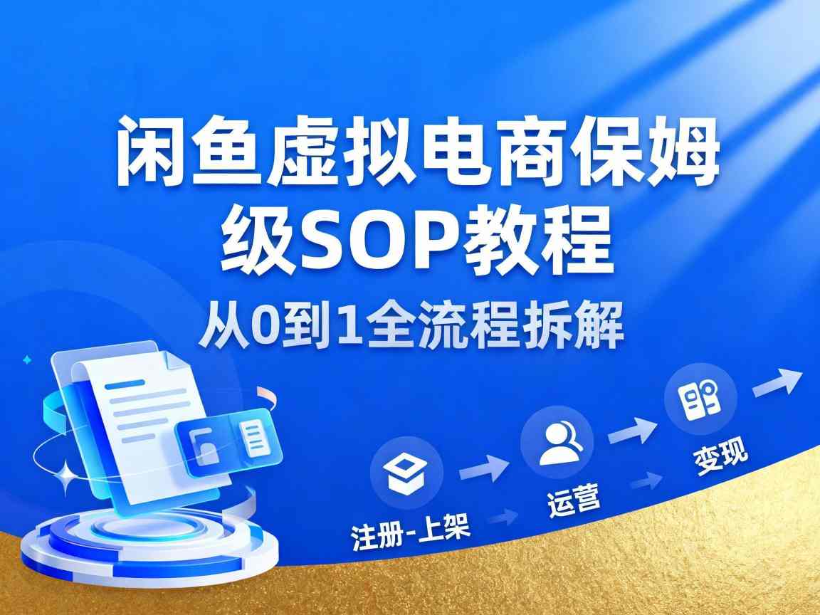 闲鱼虚拟电商，月入轻松过1W，保姆级SOP教程-旺仔资源库