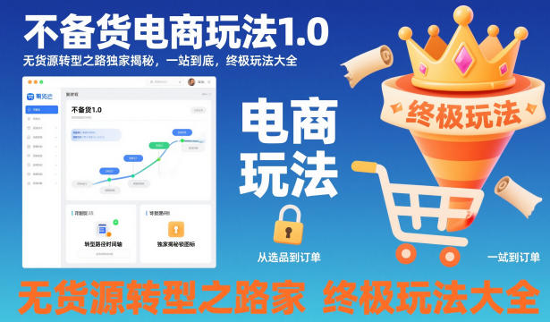 不备货电商玩法1.0，​无货源转型之路独家揭秘，一站到底，终极玩法大全-旺仔资源库