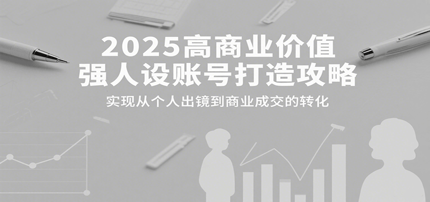 2025高商业价值强人设账号打造攻略，实现从个人出镜到商业成交的转化-旺仔资源库