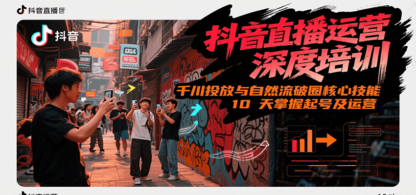 抖音直播运营深度培训，千川投放与自然流核心技能，10天掌握起号及运营(6-7月新课)-旺仔资源库